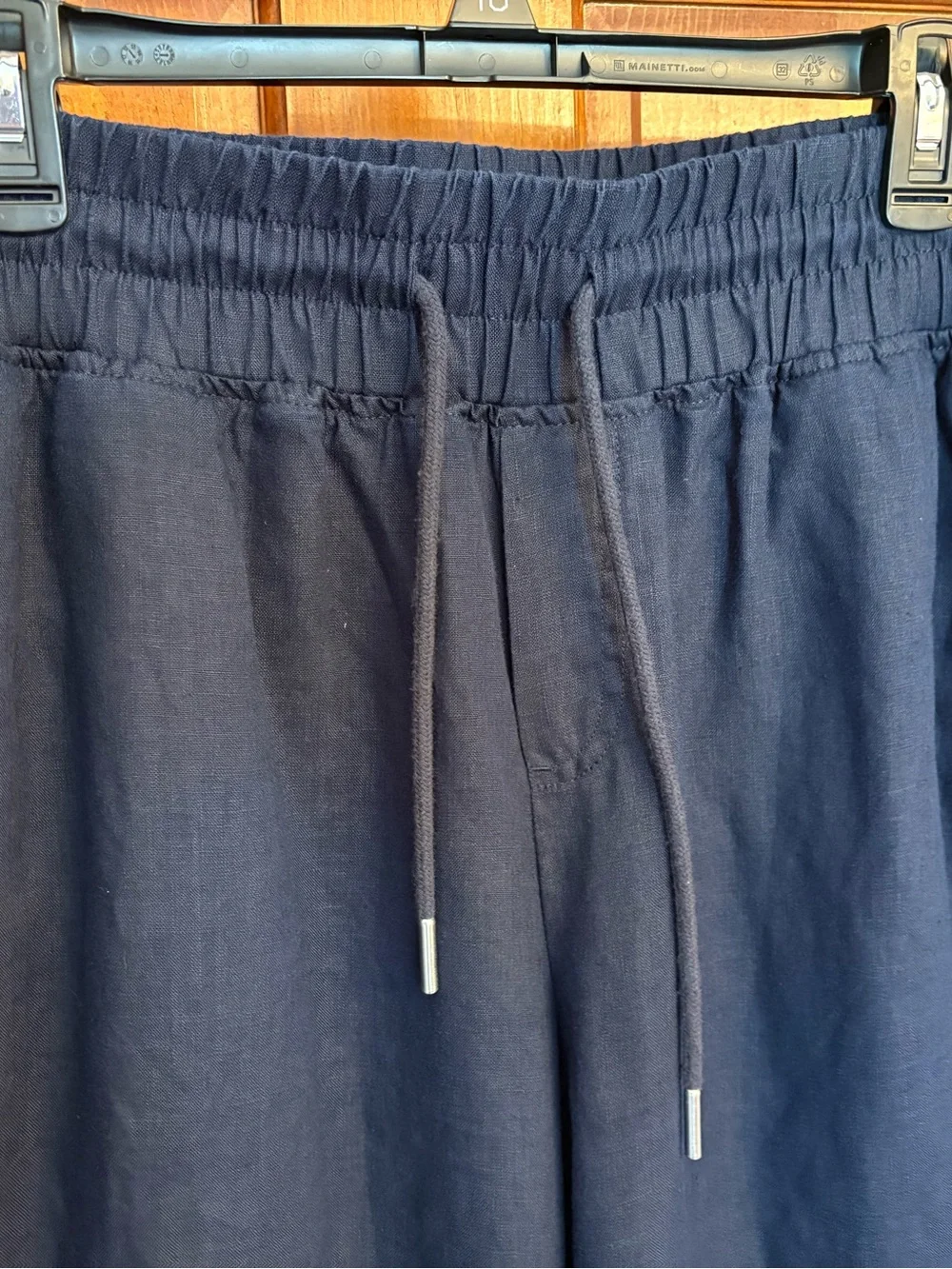 Quince European Linen Wide Leg Pants in Deep Navy Blue Womens Size Large